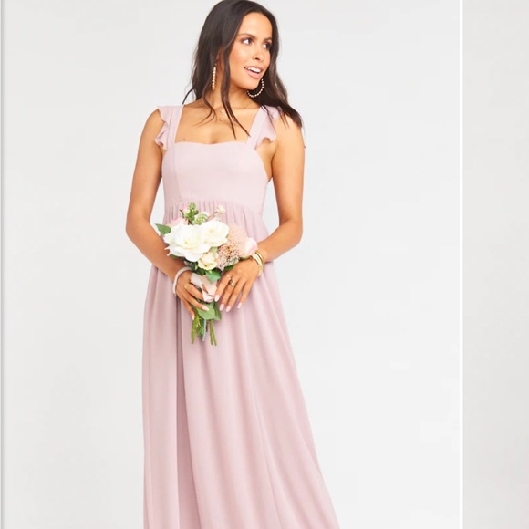 Show Me Your Mumu June Maxi Dress ~ Neutral Mauve Chiffon size Small - Picture 1 of 5